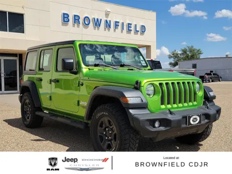Green 2019 Jeep Wrangler Unlimited Sport for sale in Brownfield, TX