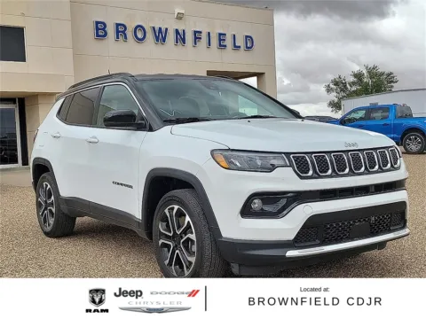 White 2023 Jeep Compass Limited for sale in Brownfield, TX
