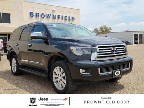 Black 2021 Toyota Sequoia Platinum for sale in Brownfield, TX