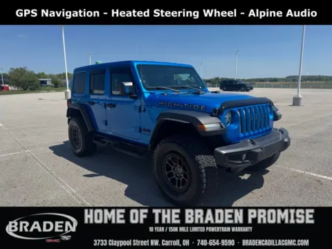 Blue 2022 Jeep Wrangler Unlimited High Tide for sale in Carroll, OH