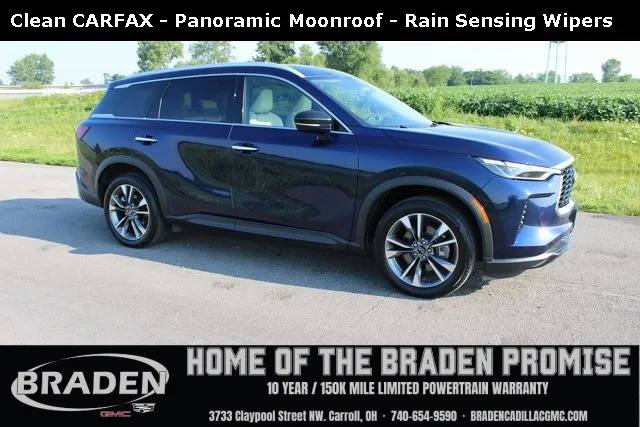 Blue 2023 INFINITI QX60 LUXE for sale in Carroll, OH