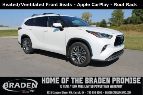 White 2021 Toyota Highlander Platinum for sale in Carroll, OH