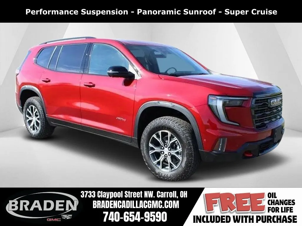 Red 2025 GMC Acadia AT4 for sale in Carroll, OH