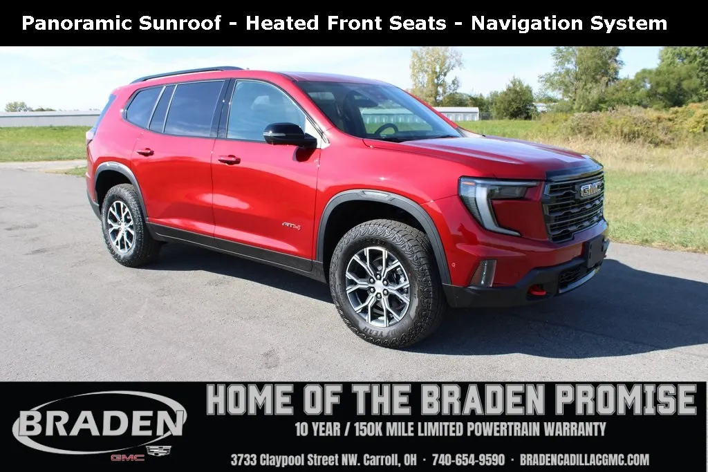 Red 2025 GMC Acadia AT4 for sale in Carroll, OH