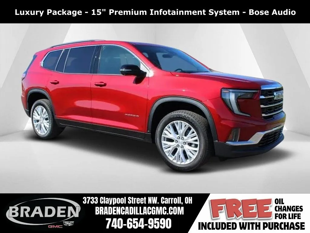 Red 2025 GMC Acadia Elevation for sale in Carroll, OH