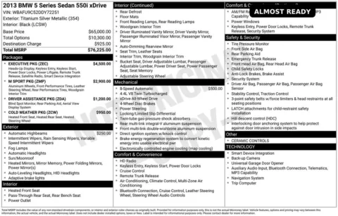 Photos of 2013 BMW 5 Series 550i xDrive for sale in Jacksonville, FL at AUTOLAND