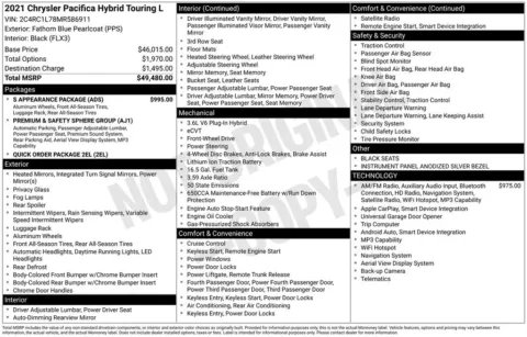 More photos of 2021 Chrysler Pacifica Hybrid Touring L at AUTOLAND, FL
