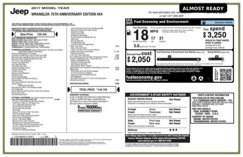 Photos of 2017 Jeep Wrangler 75th Anniversary Edition for sale in Jacksonville, FL at AUTOLAND