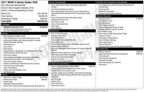 Black 2017 BMW 5 Series 530i for sale in Jacksonville, FL