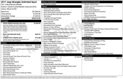 Photos of 2017 Jeep Wrangler Unlimited Sport for sale in Jacksonville, FL at AUTOLAND