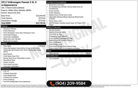 More photos of 2012 Volkswagen Passat 2.5 S at AUTOLAND, FL