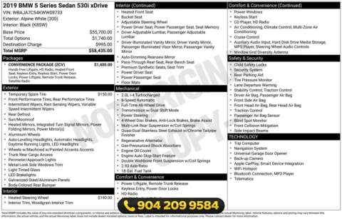 Photos of 2019 BMW 5 Series 530i xDrive for sale in Jacksonville, FL at AUTOLAND