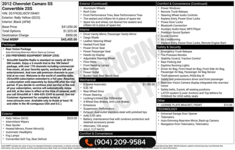 More photos of 2012 Chevrolet Camaro SS at AUTOLAND, FL