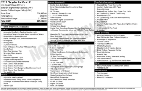 More photos of 2017 Chrysler Pacifica LX at AUTOLAND, FL