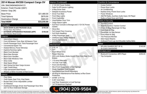 Photos of 2014 Nissan NV200 SV for sale in Jacksonville, FL at AUTOLAND