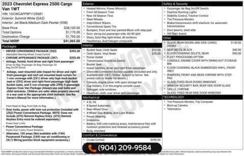 Photos of 2023 Chevrolet Express 2500 Work Van for sale in Jacksonville, FL at AUTOLAND