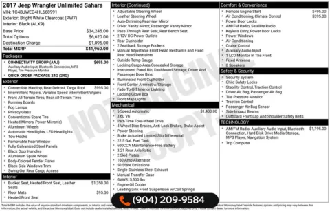 Photos of 2017 Jeep Wrangler Unlimited Sahara for sale in Jacksonville, FL at AUTOLAND