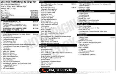 More photos of 2021 Ram ProMaster 2500 High Roof at AUTOLAND, FL