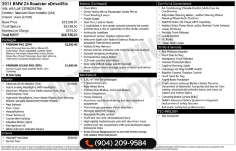 Another view of 2011 BMW Z4 sDrive35is for sale in Jacksonville, FL at AUTOLAND