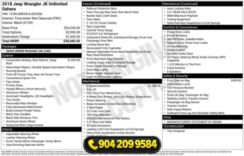 Photos of 2018 Jeep Wrangler JK Unlimited Sahara for sale in Jacksonville, FL at AUTOLAND