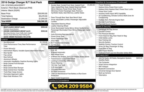 Another view of 2016 Dodge Charger R/T Scat Pack for sale in Jacksonville, FL at AUTOLAND