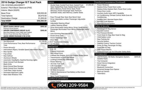 Another view of 2016 Dodge Charger R/T Scat Pack for sale in Jacksonville, FL at AUTOLAND