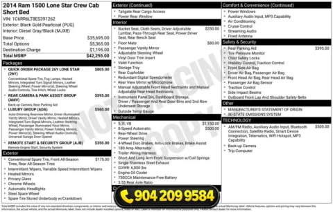 Another view of 2014 Ram 1500 Lone Star for sale in Jacksonville, FL at AUTOLAND
