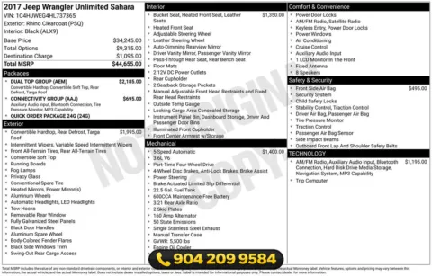 Photos of 2017 Jeep Wrangler Unlimited Sahara for sale in Jacksonville, FL at AUTOLAND