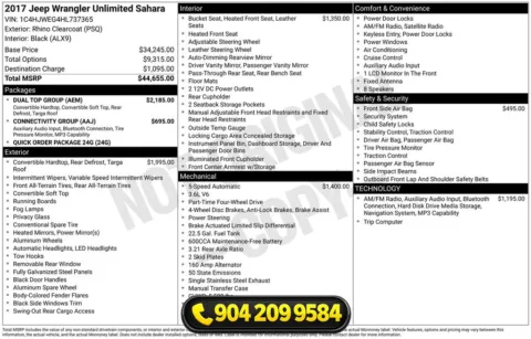 Photos of 2017 Jeep Wrangler Unlimited Sahara for sale in Jacksonville, FL at AUTOLAND