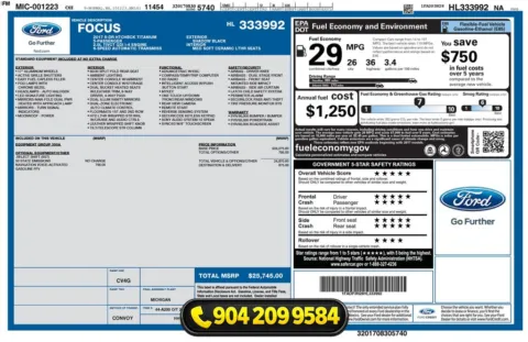 Another view of 2017 Ford Focus Titanium for sale in Jacksonville, FL at AUTOLAND