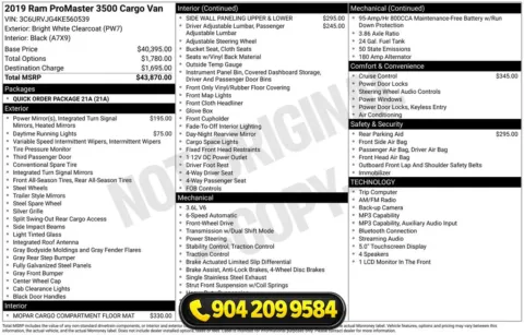 Photos of 2019 Ram ProMaster 3500 High Roof for sale in Jacksonville, FL at AUTOLAND