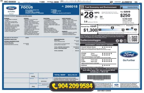 Photos of 2018 Ford Focus SEL for sale in Jacksonville, FL at AUTOLAND