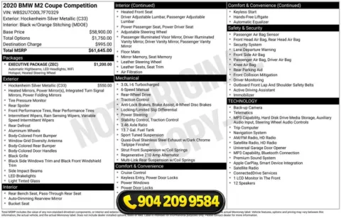 Photos of 2020 BMW M2 Competition for sale in Jacksonville, FL at AUTOLAND