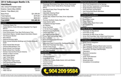 Photos of 2014 Volkswagen Beetle 2.5L for sale in Jacksonville, FL at AUTOLAND