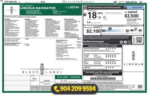 Another view of 2019 Lincoln Navigator L Black Label for sale in Jacksonville, FL at AUTOLAND