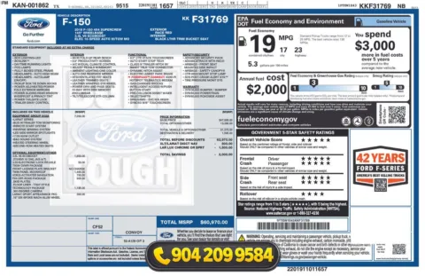 Another view of 2019 Ford F-150 Lariat for sale in Jacksonville, FL at AUTOLAND