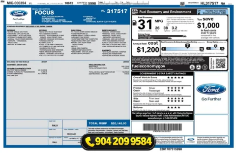 Photos of 2017 Ford Focus SE for sale in Jacksonville, FL at AUTOLAND