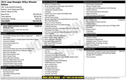 Photos of 2015 Jeep Wrangler Sport for sale in Jacksonville, FL at AUTOLAND