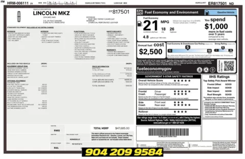 Photos of 2014 Lincoln MKZ for sale in Jacksonville, FL at AUTOLAND