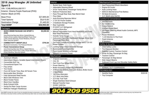 Photos of 2018 Jeep Wrangler JK Unlimited Sport for sale in Jacksonville, FL at AUTOLAND
