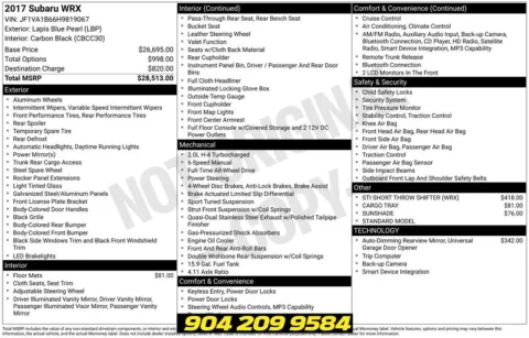 Photos of 2017 Subaru WRX for sale in Jacksonville, FL at AUTOLAND