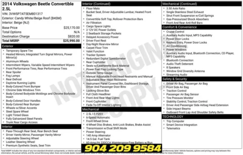 Another view of 2014 Volkswagen Beetle 2.5L for sale in Jacksonville, FL at AUTOLAND