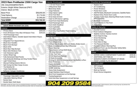 Photos of 2023 Ram ProMaster 2500 High Roof for sale in Jacksonville, FL at AUTOLAND