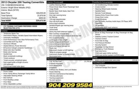 Photos of 2012 Chrysler 200 Touring for sale in Jacksonville, FL at AUTOLAND