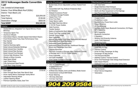 Another view of 2015 Volkswagen Beetle 1.8T for sale in Jacksonville, FL at AUTOLAND