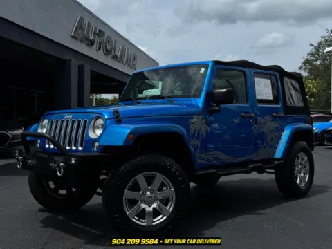Blue 2016 Jeep Wrangler Unlimited Sahara for sale in Jacksonville, FL