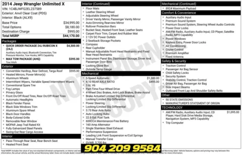 Photos of 2014 Jeep Wrangler Unlimited Rubicon for sale in Jacksonville, FL at AUTOLAND