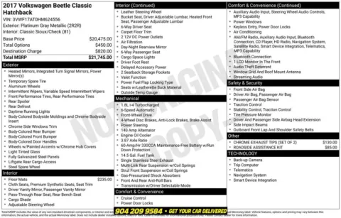 Photos of 2017 Volkswagen Beetle 1.8T Classic for sale in Jacksonville, FL at AUTOLAND