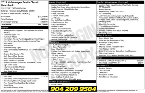 Photos of 2017 Volkswagen Beetle 1.8T Classic for sale in Jacksonville, FL at AUTOLAND