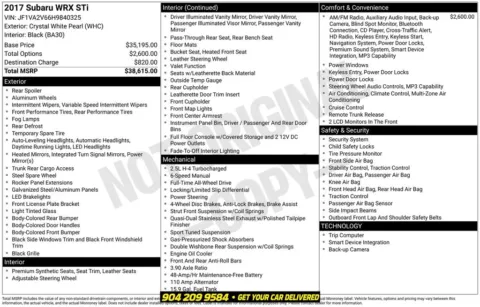 Photos of 2017 Subaru WRX STi for sale in Jacksonville, FL at AUTOLAND